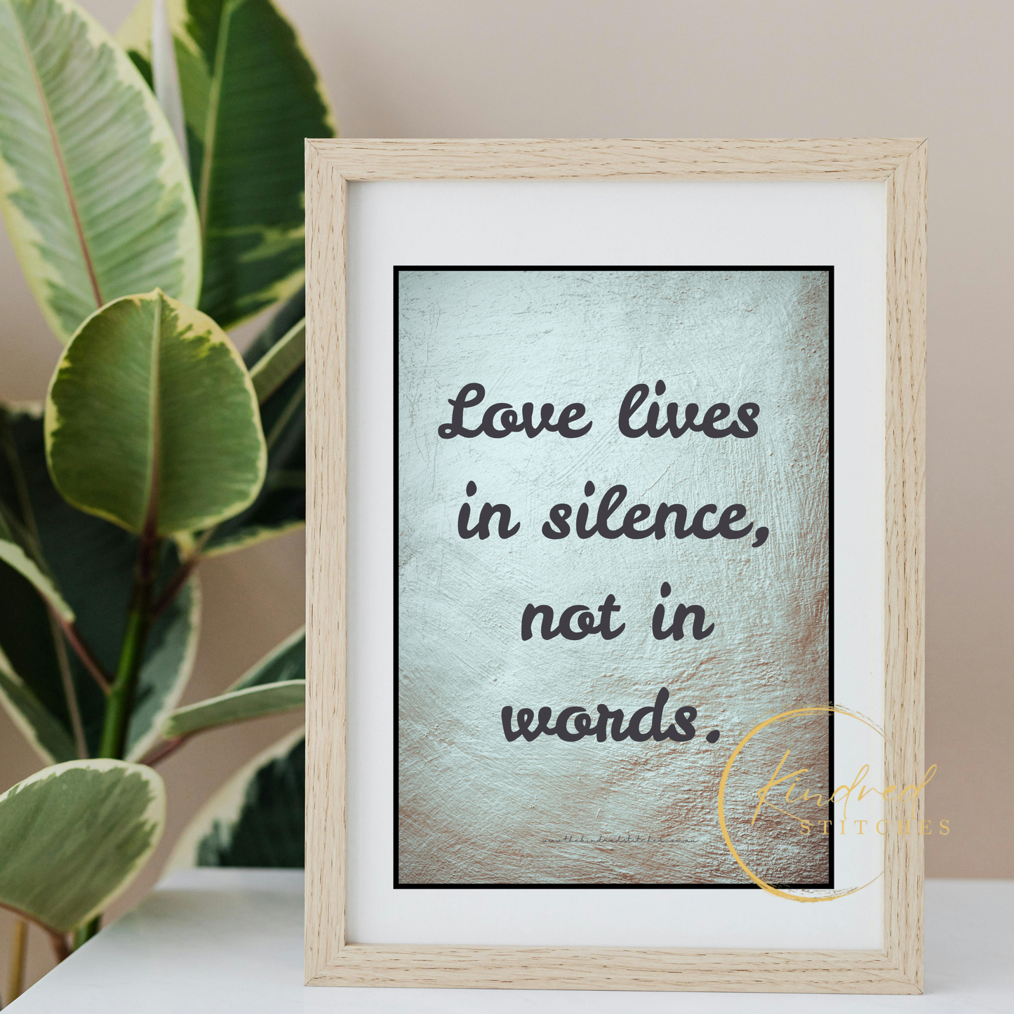 Unspoken Love Quote Wall Art – Love Lives in Silence Printable - Whisper 01