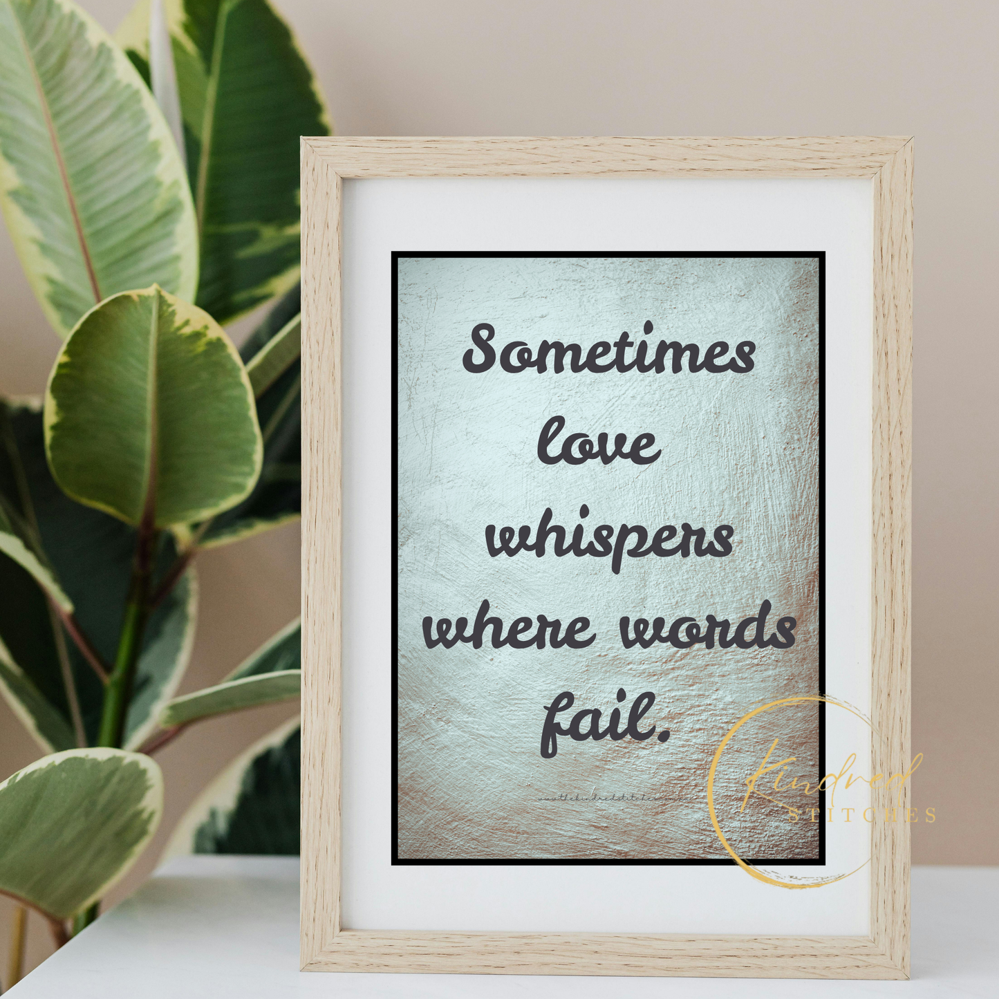 Romantic Whisper Quote – When Words Fail Love Speaks Art Print | Whisper 04