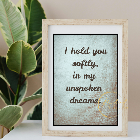 Wrapped in Silence Love Quote – Emotional Wall Decor Art | Whisper 52