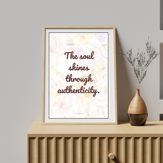 Soul Shines Authentically – Calming Digital Wall Art – Kindred Stitches