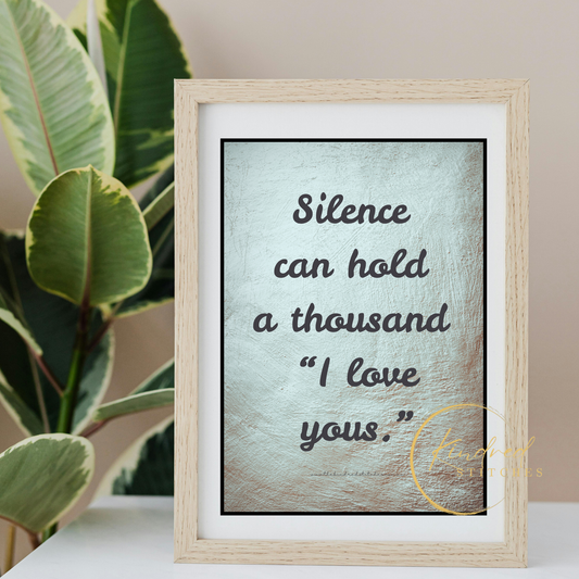 Thousand I Love Yous Quote – Silent Love Typography Wall Art | Whisper 10