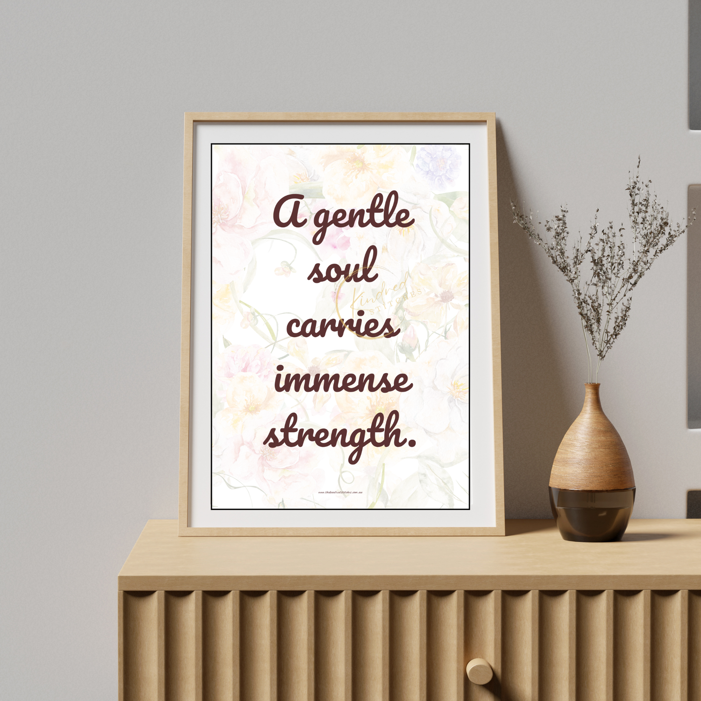 Gentle Soul Strong Spirit – Inspirational Quote Digital Download – Kindred Stitches
