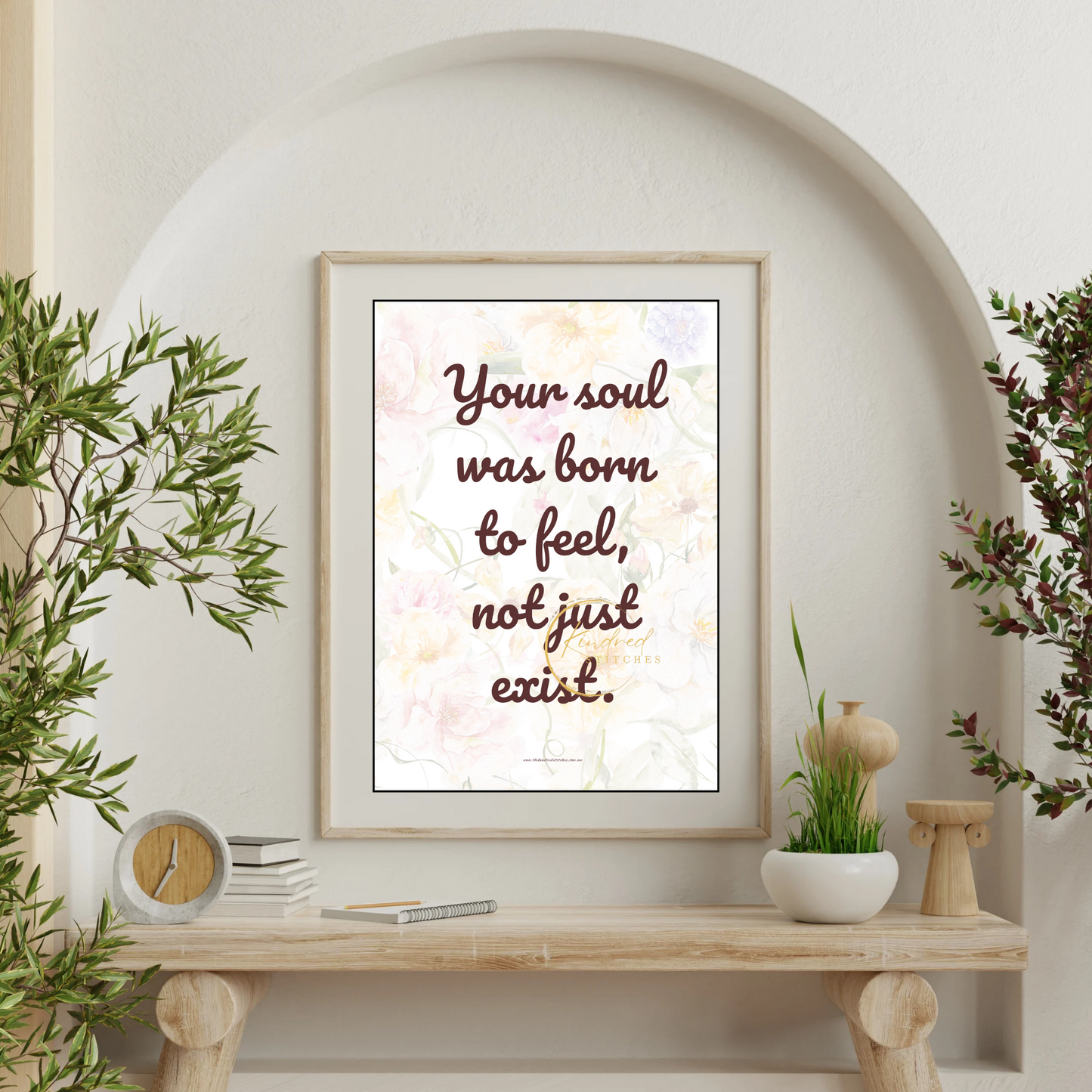 Soul Born To Feel – Minimalist Inspirational Quote Download – Kindred Stitches