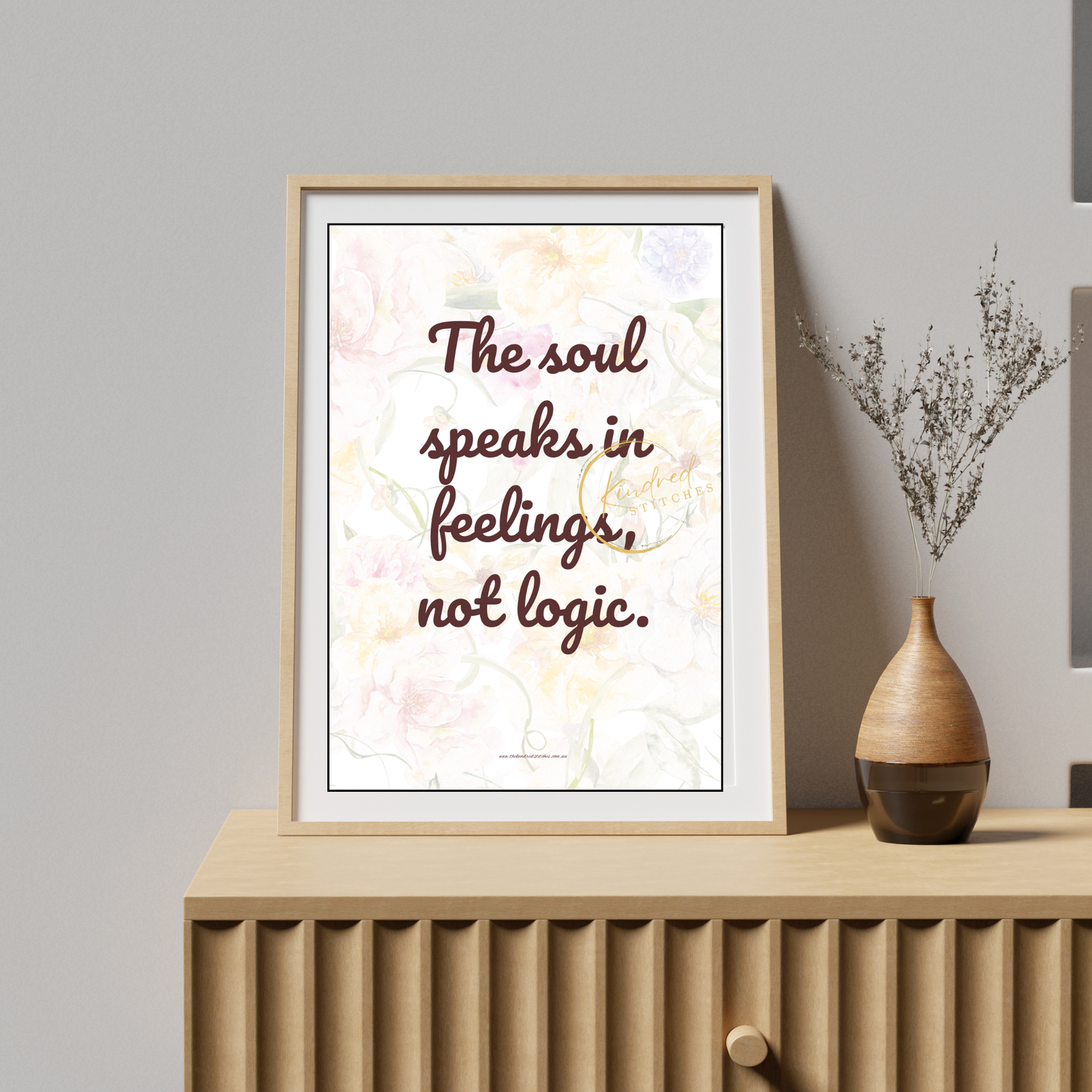 Soul Speaks in Feelings – Minimalist Inspirational Printable – Kindred Stitches