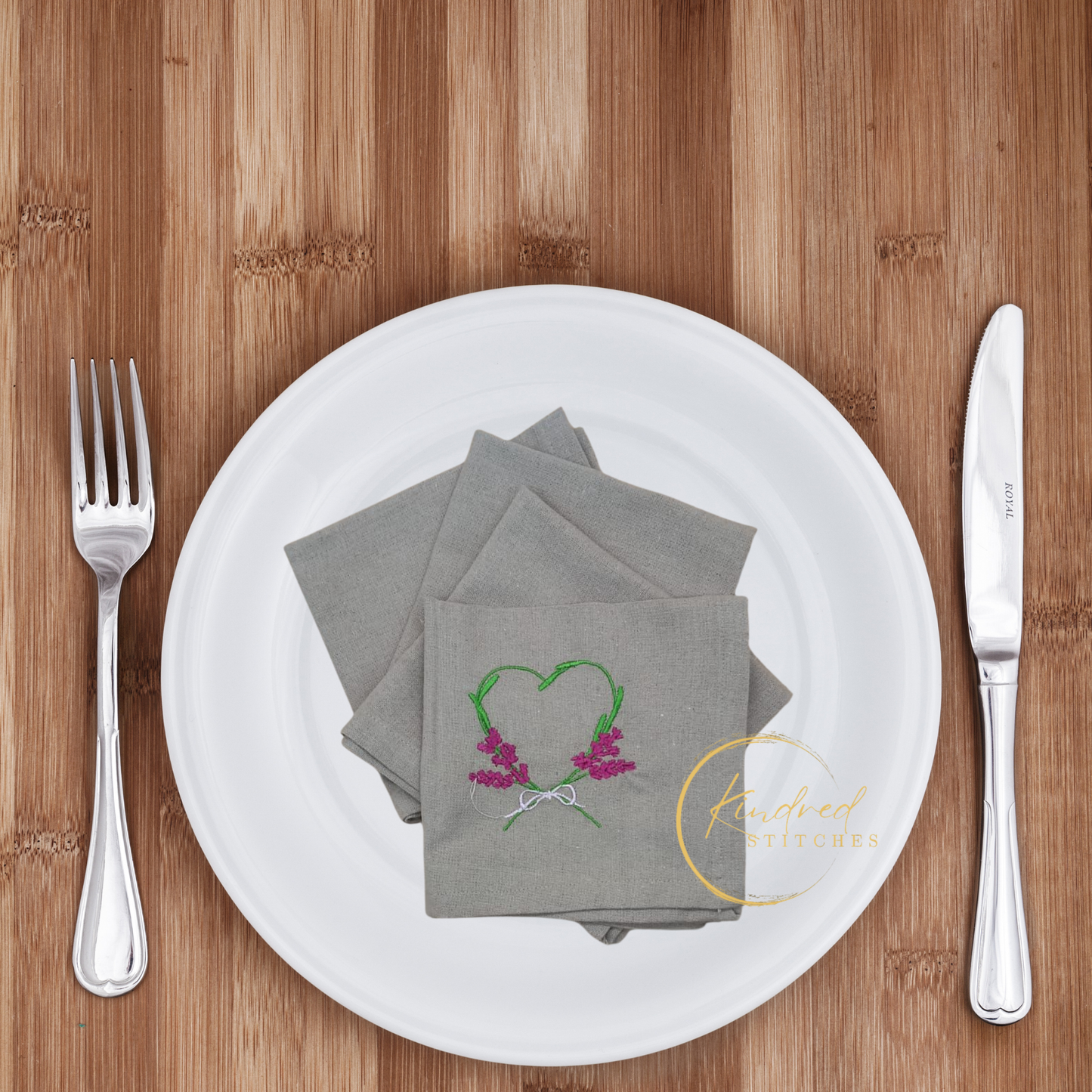 Beautifully Gathered Embroidered Table Napkins | Signature 13