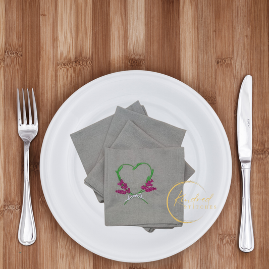 Beautifully Gathered Embroidered Table Napkins | Signature 13