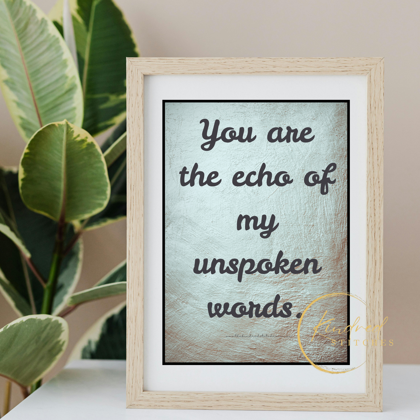 Echo of Unspoken Words Quote – Romantic Soul Art Print | Whisper 24