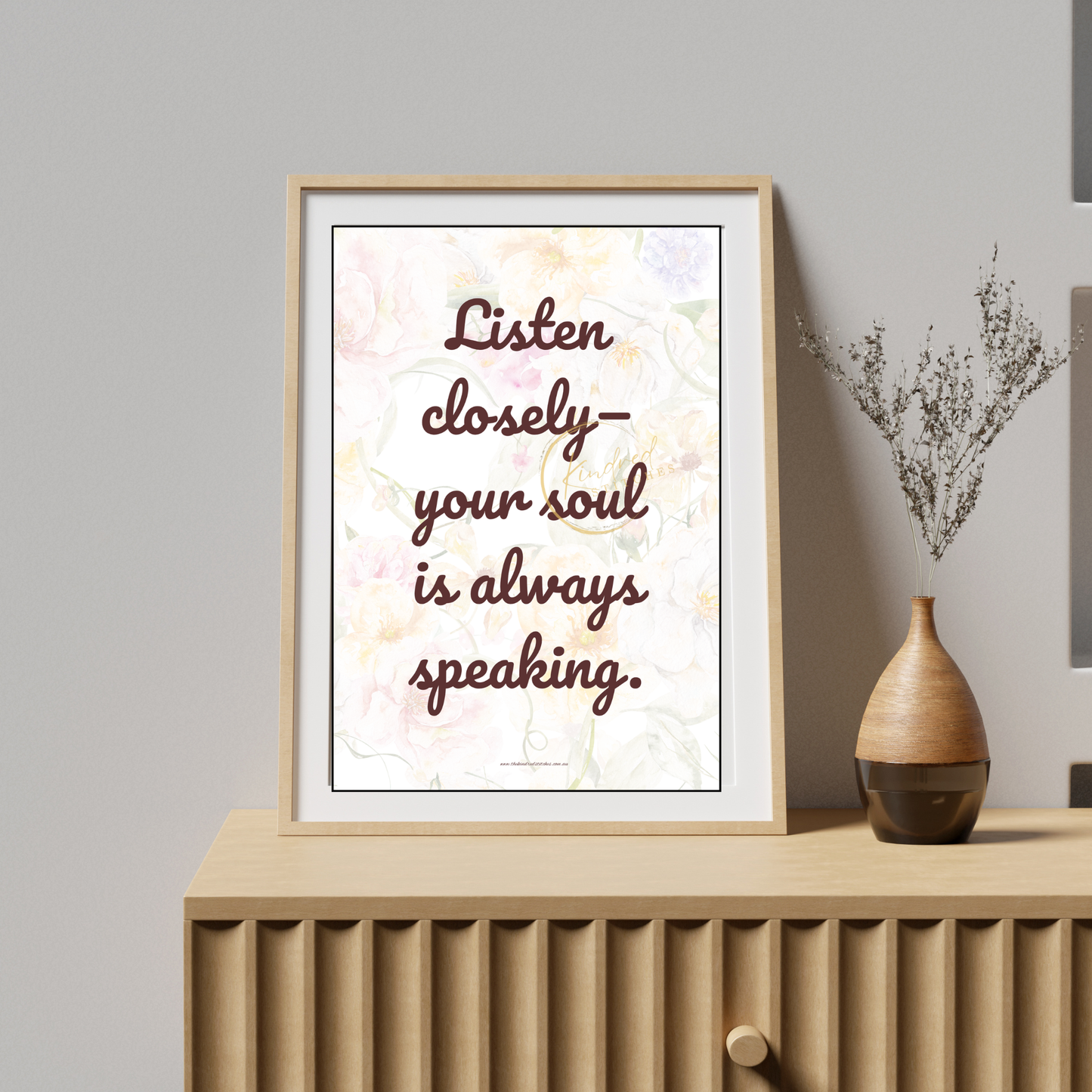 Your Soul Is Always Speaking – Motivational Wall Decor – Kindred Stitches