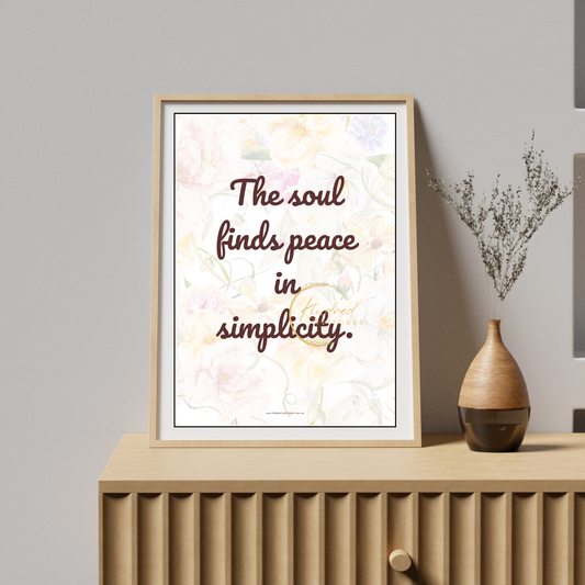 Soul Finds Peace in Simplicity – Minimalist Quote Printable – Kindred Stitches