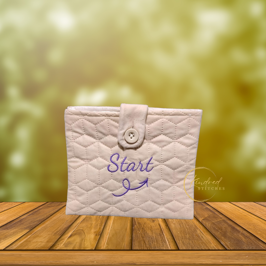 Start Book Pouch – Embroidered Book Sleeve with Button Closure (7" x 9")