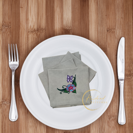 Crafted With Care Embroidered Table Napkins | Signature 18