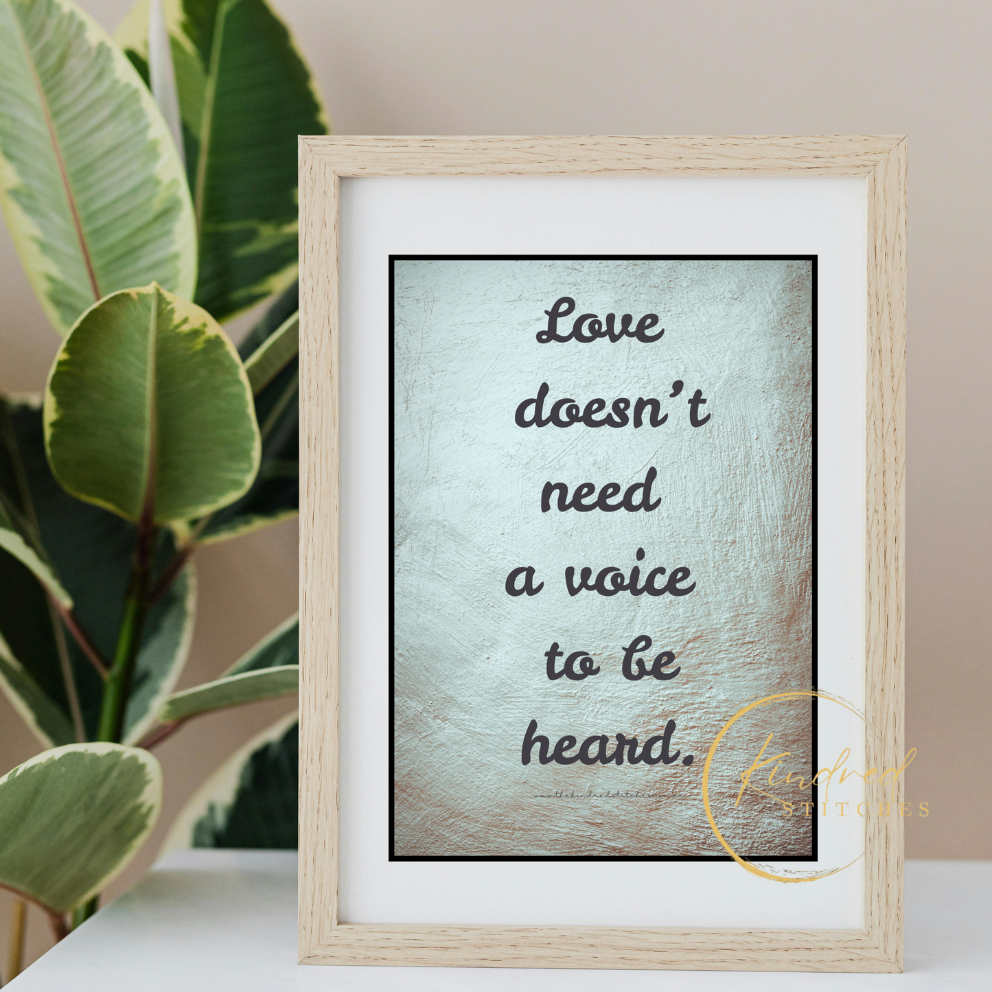 Love Without Voice Quote – True Love Needs No Words Print | Whisper 22