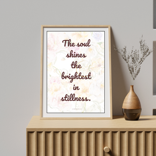 Soul Shines in Stillness – Calming Printable Wall Art – Kindred Stitches