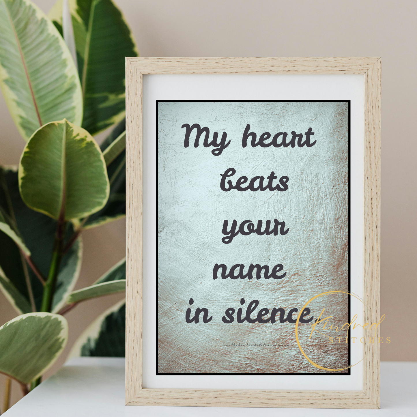 Silent Heartbeat Love Quote – Deep Emotional Wall Art Design | Whisper 25