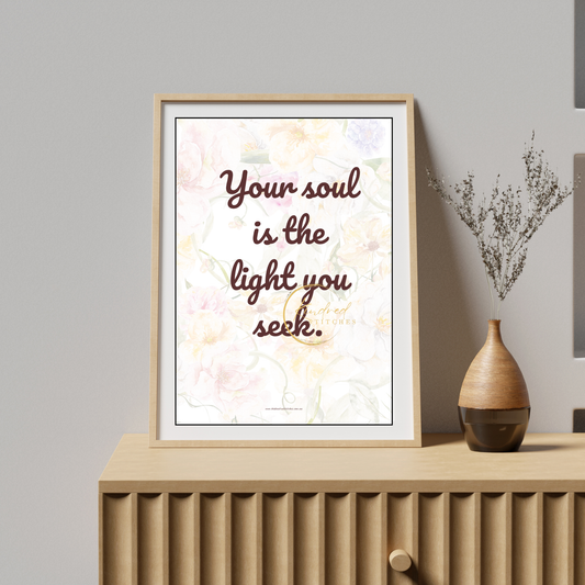Your Soul Is The Light – Inspirational Wall Art Digital Download – Kindred Stitches