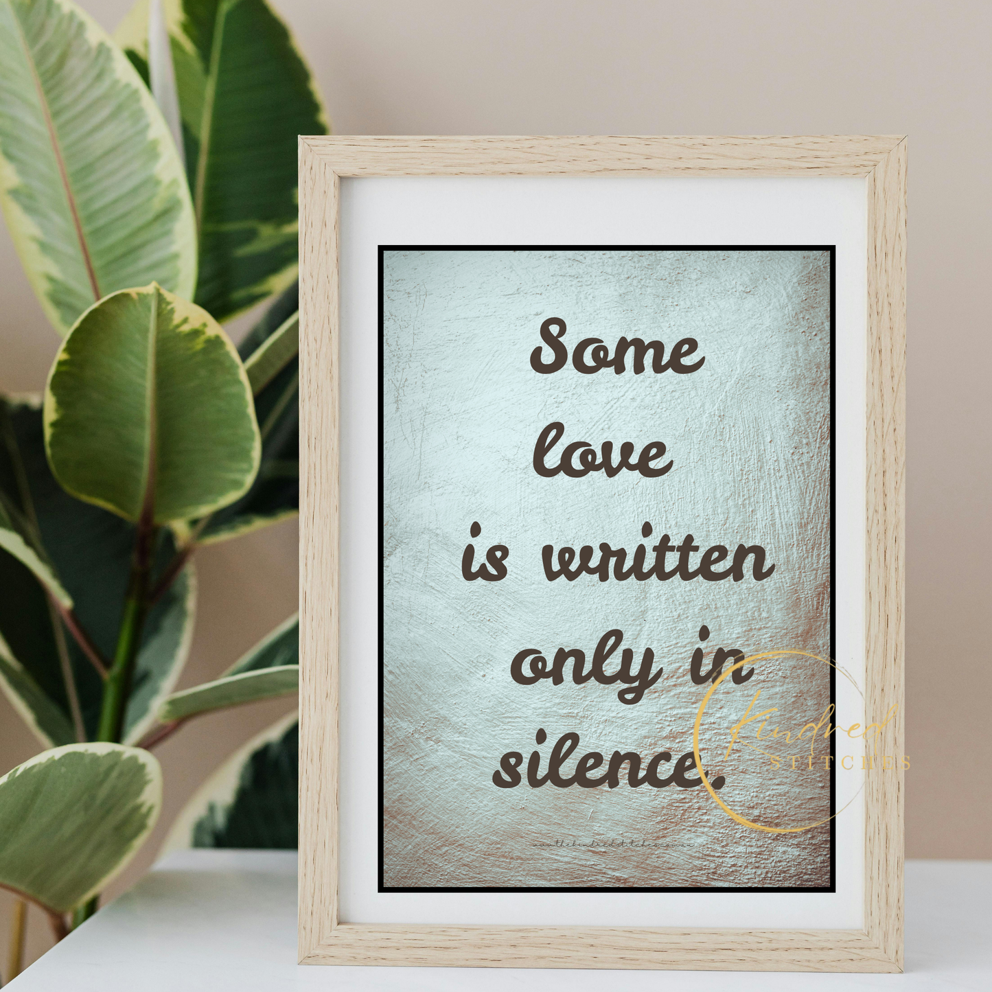Silent Rain Love Quote – Emotional Minimal Typography Print | Whisper 49