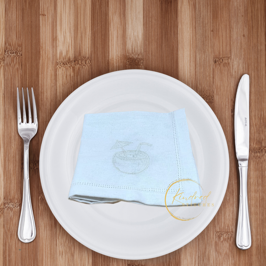 Stitched Elegance Embroidered Table Napkins | Signature 07